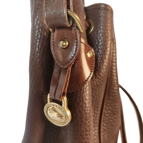 Dooney & Bourke Vintage Brown Leather Drawstring Shoulder Crossbody Bag EUC - Picture 8 of 15